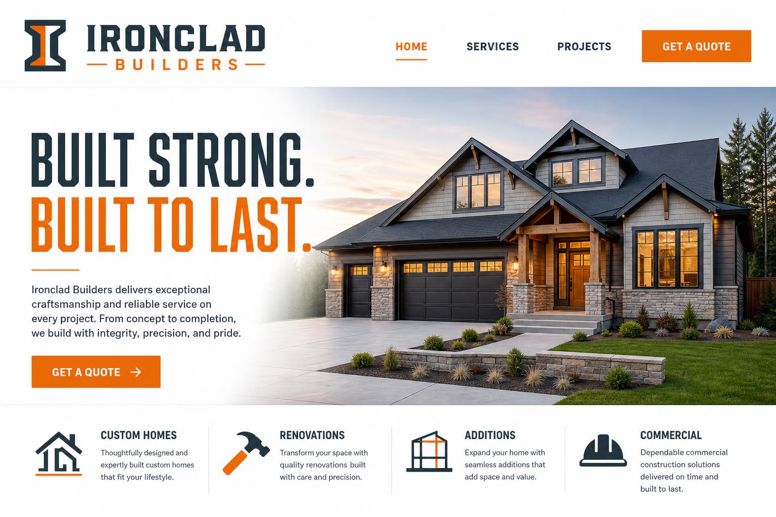 Ironclad Builders website by Dooba