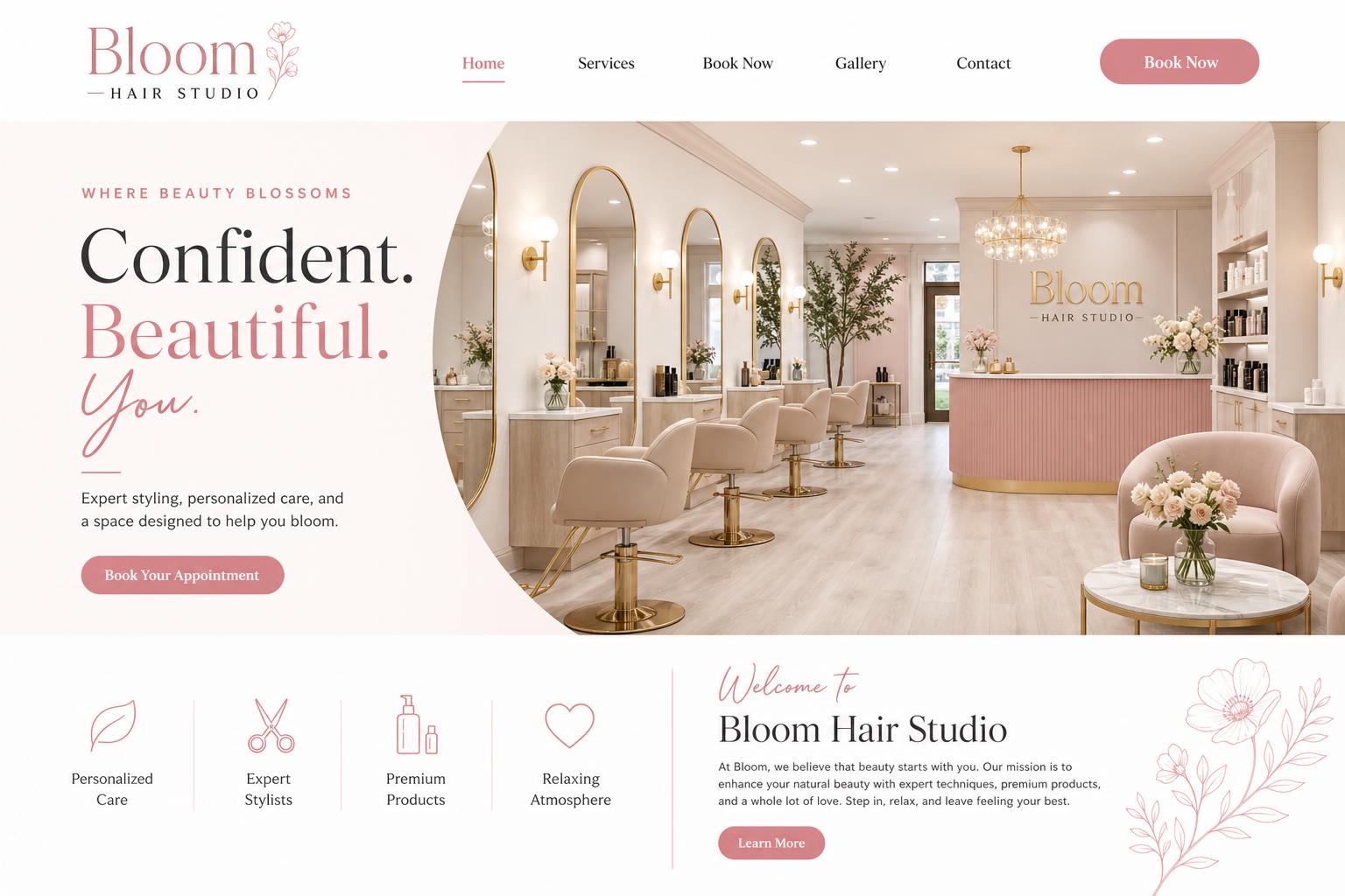 Bloom Hair Studio website by Dooba